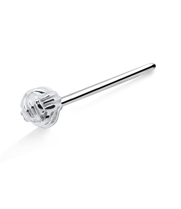 Woolen Ball Shaped Silver Straight Nose Stud NSKA-621